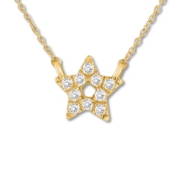 Diamond Star Necklace 10K Yellow Gold 18&quot;