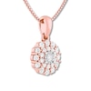 Thumbnail Image 1 of Diamond Necklace 3/8 ct tw Round-cut 10K Rose Gold 18"
