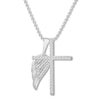 Thumbnail Image 1 of Diamond Cross & Angel Wing Necklace 1/8 ct tw Sterling Silver
