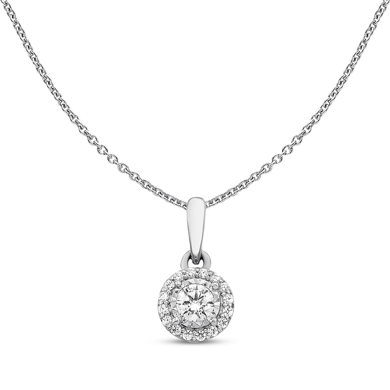 Diamond Necklace 1/4 ct tw Round-cut 10K White Gold | Kay