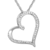 Thumbnail Image 1 of Diamond Heart Necklace 1/10 ct tw Round-cut 10K White Gold