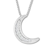 Thumbnail Image 1 of Crescent Moon Necklace 1/20 ct tw Diamonds Sterling Silver 18&quot;