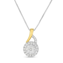 Diamond Necklace 1/4 ct tw Round-cut 10K Two-Tone Gold 18&quot;