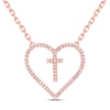 Thumbnail Image 0 of Cross Heart Necklace 1/8 ct tw Diamonds 10K Rose Gold