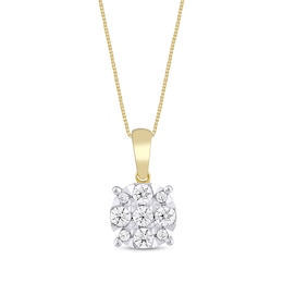 Diamond Necklace 1/4 ct tw 10K Yellow Gold 18&quot;