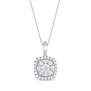 Diamond Necklace 1/2 ct tw 10K White Gold 18