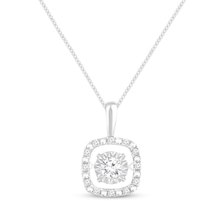 Unstoppable Love Necklace 1/10 ct tw Sterling Silver 19