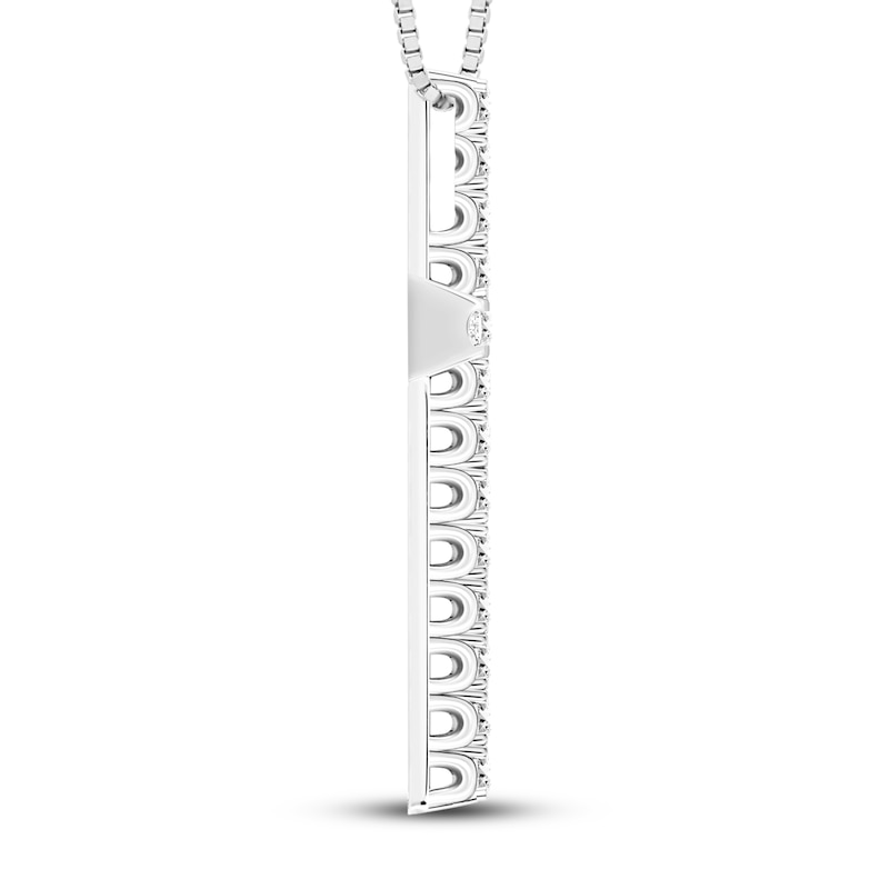 Diamond Cross Necklace 1/2 ct tw 10K White Gold 18"