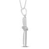 Thumbnail Image 3 of Diamond Cross Necklace 1/8 ct tw 10K White Gold 18&quot;