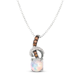 Le Vian Opal Necklace 1/15 ct tw Diamonds 14K Vanilla Gold 18&quot;