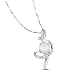 Le Vian Opal Necklace 1/5 ct tw Diamonds 14K Vanilla Gold 18&quot;