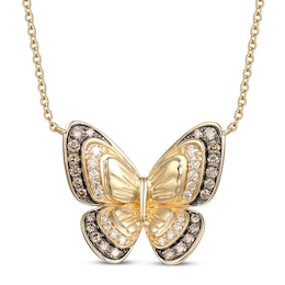 Le Vian Diamond Butterfly Necklace 5/8 ct tw 14K Honey Gold 18&quot;