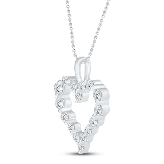 Diamond Heart Necklace 14 Ct Tw 10k White Gold 19 Kay 2324