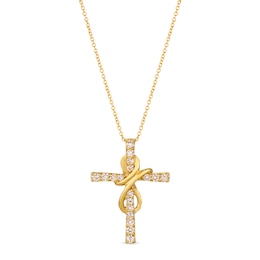 Le Vian Diamond Cross Necklace 1/2 ct tw 14K Honey Gold 18&quot;