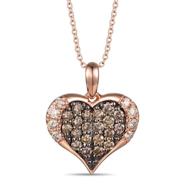 Le Vian Diamond Heart Necklace 3/8 ct tw 14K Strawberry Gold