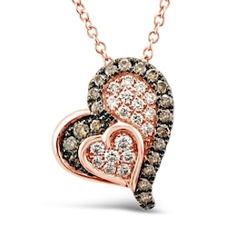 Le Vian Diamond Heart Necklace 1/2 ct tw 14K Strawberry Gold 18&quot;