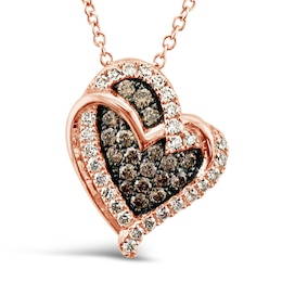 Le Vian Diamond Heart Necklace 3/4 ct tw 14K Strawberry Gold 18&quot;