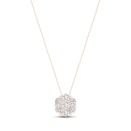 Diamond Fashion Necklace 1/5 ct tw Round-cut 10K Rose Gold 18&quot;