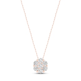 Diamond Fashion Necklace 1/4 ct tw Round-cut 10K Rose Gold 18&quot;