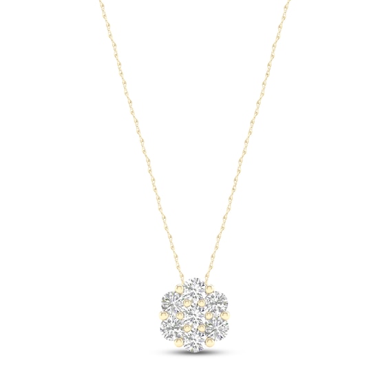 Diamond Fashion Necklace 1/4 ct tw Round-cut 10K Yellow Gold 18