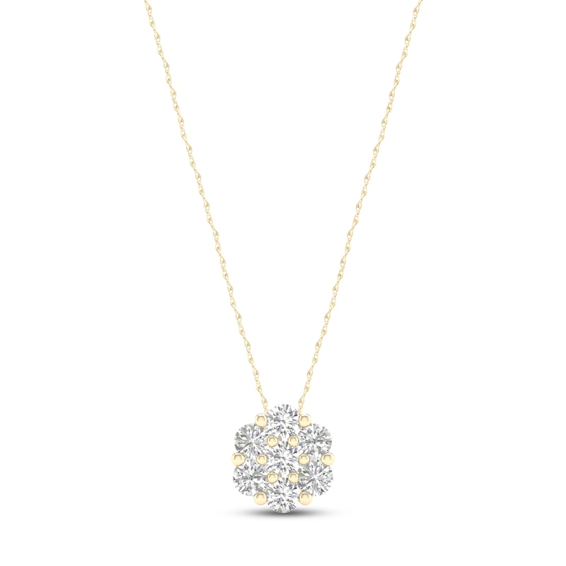 Main Image 1 of Diamond Fashion Necklace 1/4 ct tw Round-cut 10K Yellow Gold 18&quot;