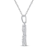 Thumbnail Image 2 of Diamond XO Necklace 1/10 ct tw Sterling Silver 18&quot;