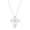 Thumbnail Image 1 of Diamond Cross Necklace 1/10 ct tw 10K White Gold 18&quot;