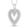 Thumbnail Image 1 of Diamond Heart Necklace 1 ct tw 10K White Gold 18"