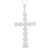 Thumbnail Image 1 of Diamond Cross Necklace 1/2 ct tw Round-cut 10K White Gold 18&quot;