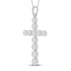 Thumbnail Image 3 of Diamond Cross Necklace 1/2 ct tw Round-cut 10K White Gold 18&quot;