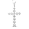 Thumbnail Image 4 of Diamond Cross Necklace 1/2 ct tw Round-cut 10K White Gold 18&quot;