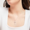 Thumbnail Image 5 of Diamond Cross Necklace 1/2 ct tw Round-cut 10K White Gold 18&quot;