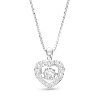 Unstoppable Love Diamond Heart Necklace 1/3 ct tw Round-cut 10K White ...