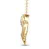 Thumbnail Image 2 of Diamond Heart Necklace 1/4 ct tw Baguette & Round 10K Yellow Gold