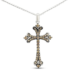 Le Vian Cross Necklace 1/2 ct tw Diamonds 14K Vanilla Gold 18&quot;