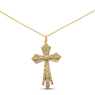 Le Vian Cross Necklace 1-3/8 ct tw Diamonds 14K Honey Gold 18