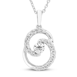 Encircled by Love Diamond Necklace 1/3 ct tw Round-cut 10K White Gold 18&quot;
