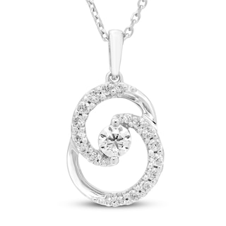 Center of Me Diamond Necklace 1/10 ct tw Sterling Silver 18