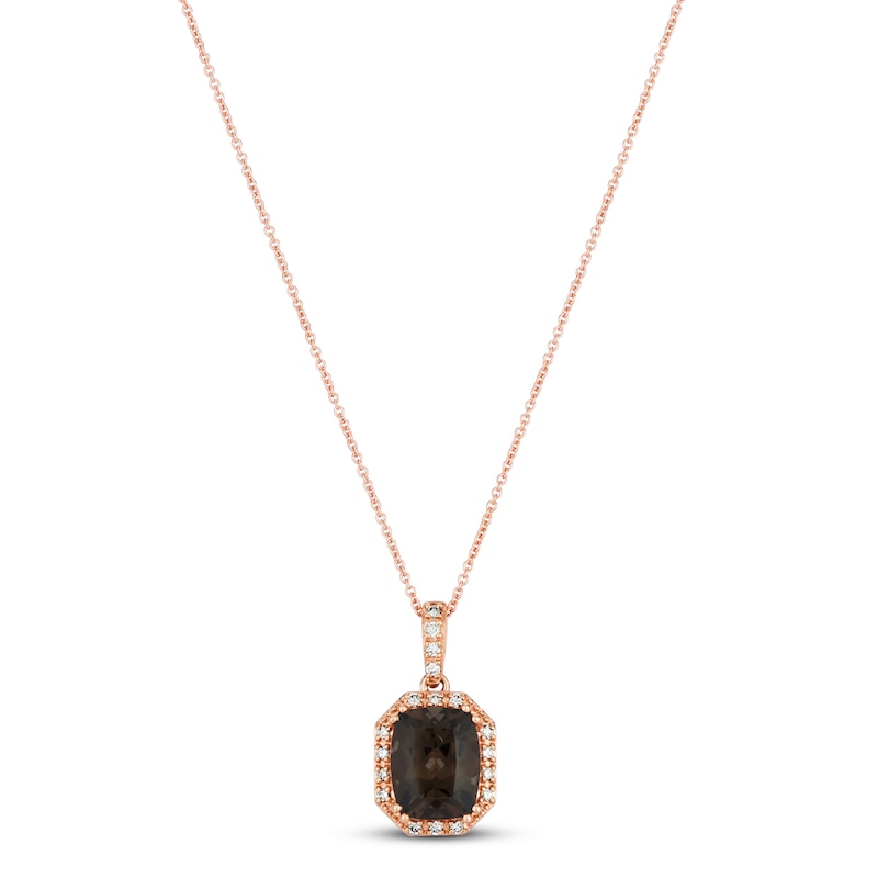 Main Image 1 of Le Vian Quartz Necklace 1/6 ct tw Diamonds 14K Strawberry Gold 18&quot;