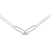 Thumbnail Image 0 of Diamond Paperclip Necklace 1/8 ct tw Round-cut Sterling Silver