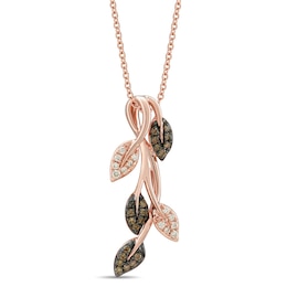 Le Vian Diamond Leaf Necklace 1/5 ct tw 14K Strawberry Gold 18&quot;