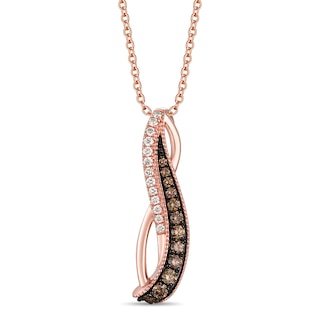 Sedona Round Diamond Pendant on Tivoli Small Chain Necklace in 20K Peach Gold- 18