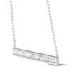 Thumbnail Image 2 of Diamond Bar Necklace 1/3 ct tw Baguette-cut 10K White Gold 19&quot;