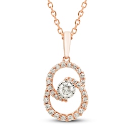 Encircled by Love Diamond Necklace 1/4 ct tw Round-cut 10K Rose Gold 18&quot;