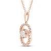 Thumbnail Image 2 of Encircled by Love Diamond Necklace 1/4 ct tw Round-cut 10K Rose Gold 18&quot;