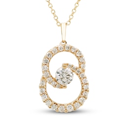 Encircled by Love Diamond Necklace 1 ct tw Round-cut 14K Yellow Gold 18&quot;