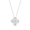 Thumbnail Image 1 of Diamond Clover Necklace 1/5 ct tw Round & Baguette Sterling Silver 18&quot;