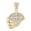 Thumbnail Image 3 of Men's Football Helmet Pendant 1/4 ct tw 10K Yellow Gold