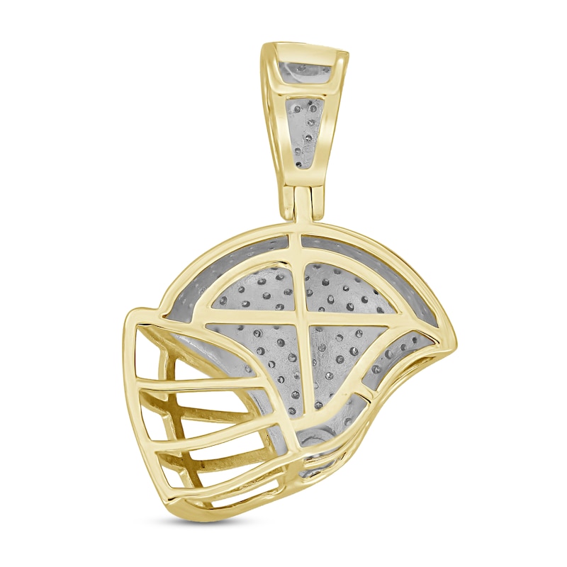 Main Image 3 of Men's Football Helmet Pendant 1/4 ct tw 10K Yellow Gold