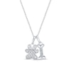 Thumbnail Image 0 of Diamond Dog Paw & Bone Necklace 1/5 ct tw Round & Baguette Sterling Silver 18"